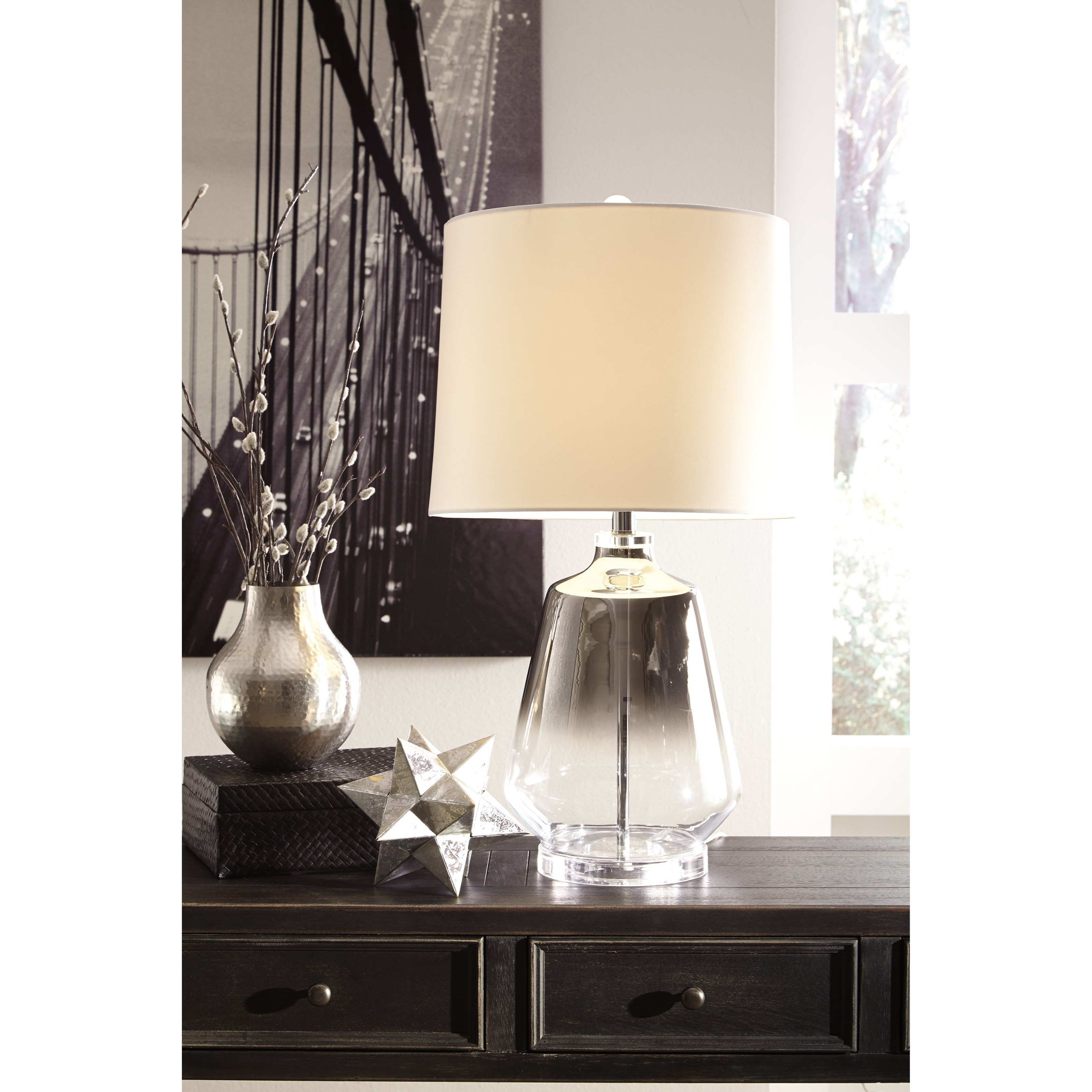 Signature Design by Ashley Lamps Contemporary L430414 Jaslyn Glass